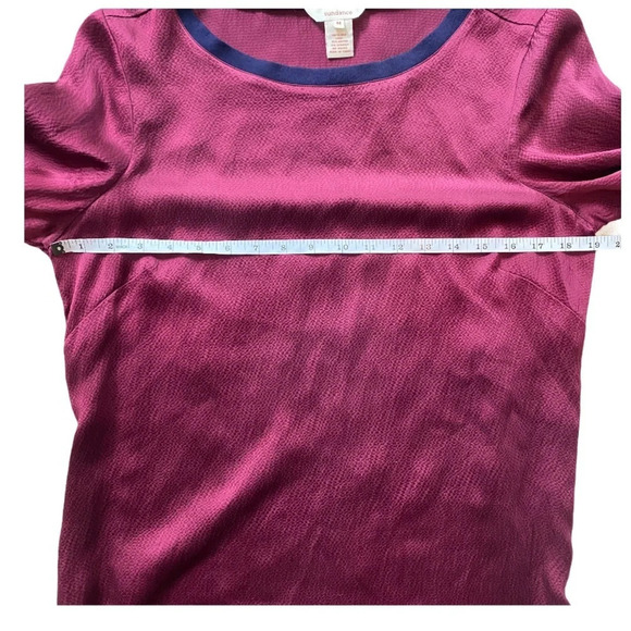 Sundance Maroon 100% Silk Long Sleeve Shift Dress Size Medium - Picture 8 of 11